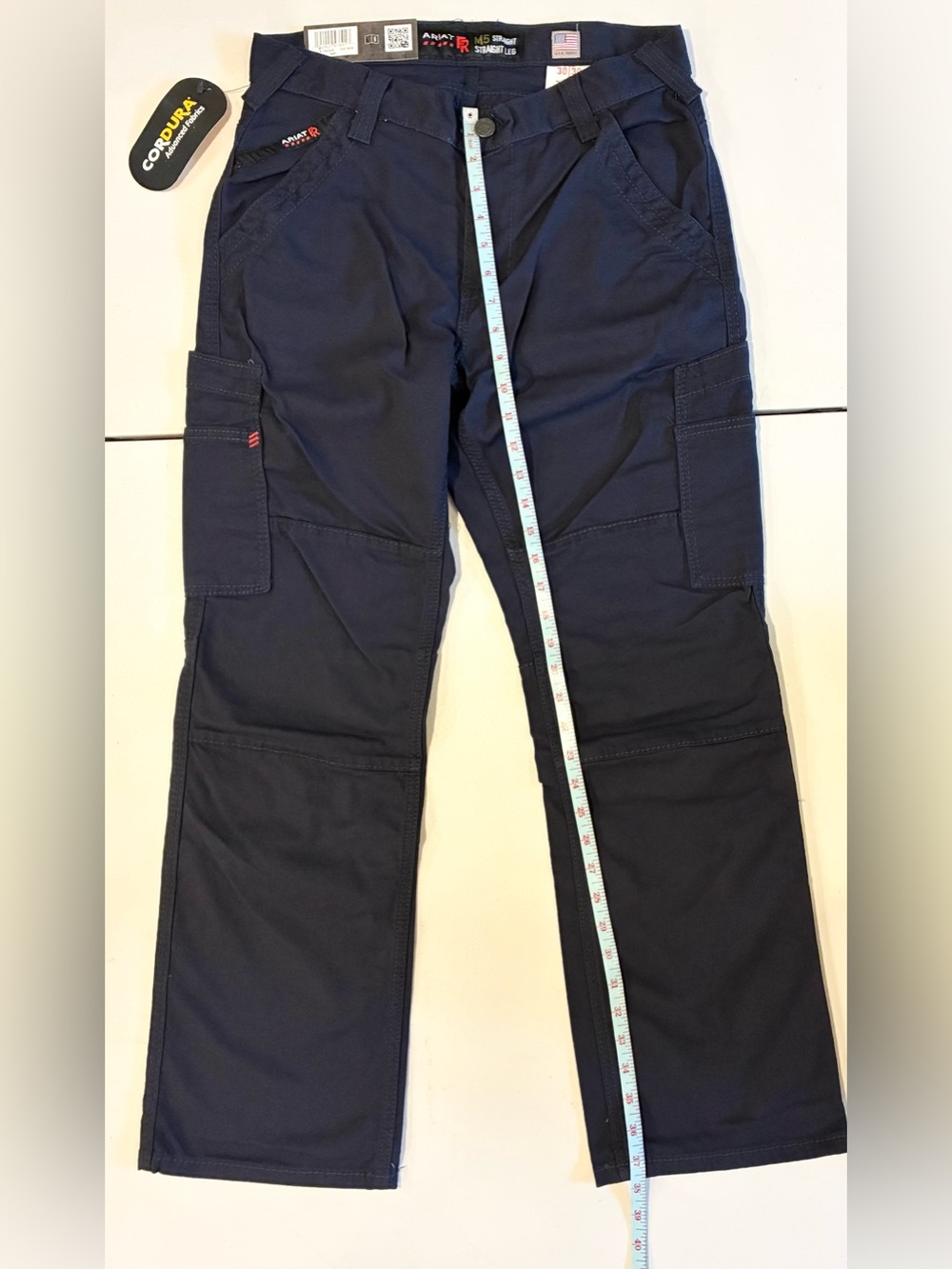 Ariat Men's Dark Navy FR M5 Stretch DuraLight Cordura Work Pants - Size: 30/30 - Picture 4 of 10